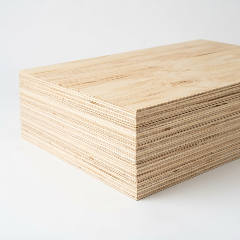 Thick structural plywood boards 8mm to 12mm with visible multi-ply cross-section